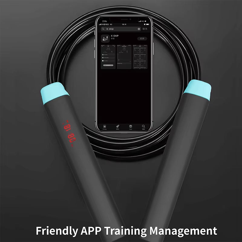 Smart Jump Rope Fitness Skipping Rope with APP Calorie Data Analysis for Home Gym Crossfit Workout Exercise for Men Women