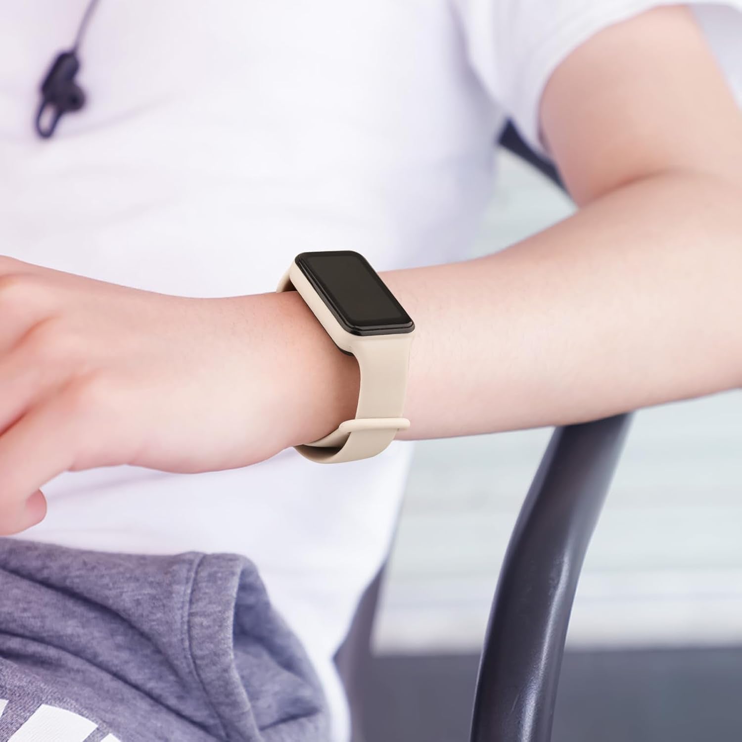 Bands for Amazfit Band 7 Straps, 4-Pack Soft Silicone Sport Replacement Bracelet Strap for Amazfit Band 7 Fitness & Health Tracker Women Men