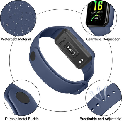 Bands for Amazfit Band 7 Straps, 4-Pack Soft Silicone Sport Replacement Bracelet Strap for Amazfit Band 7 Fitness & Health Tracker Women Men