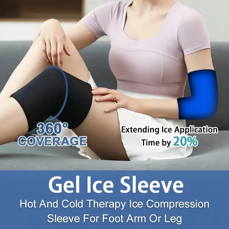Hot & Cold Therapy Flexible Ice Packs Cold Therapy Compression Sleeve Reusable Gel Pack for Injury Cold Wrap for Knee Calf Elbow