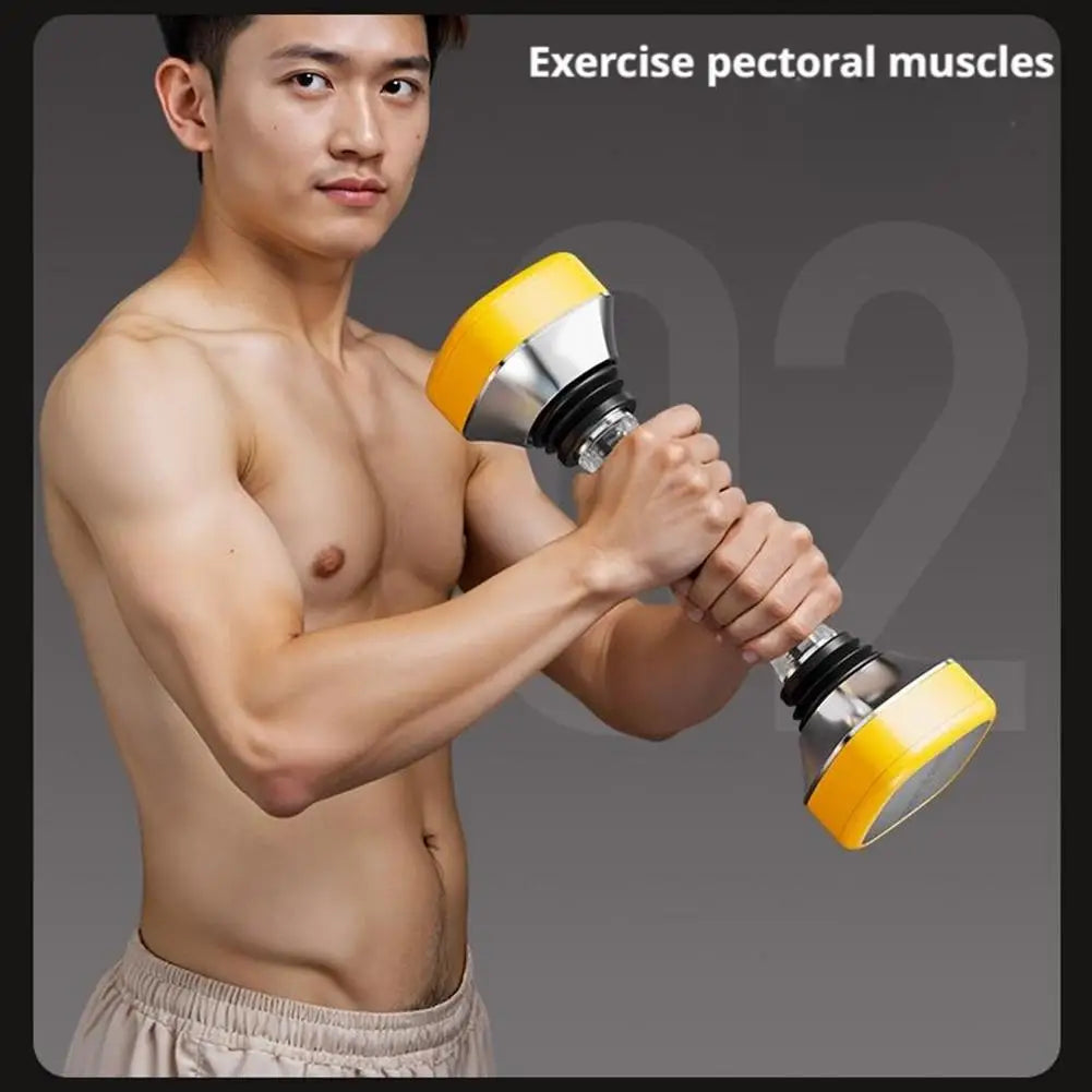 Adjustable Vibrating Dumbbells Swing Dumbbell with Non-Slip Handle Chest & Abdominal Muscle Vibration Portable Fitness Equipment