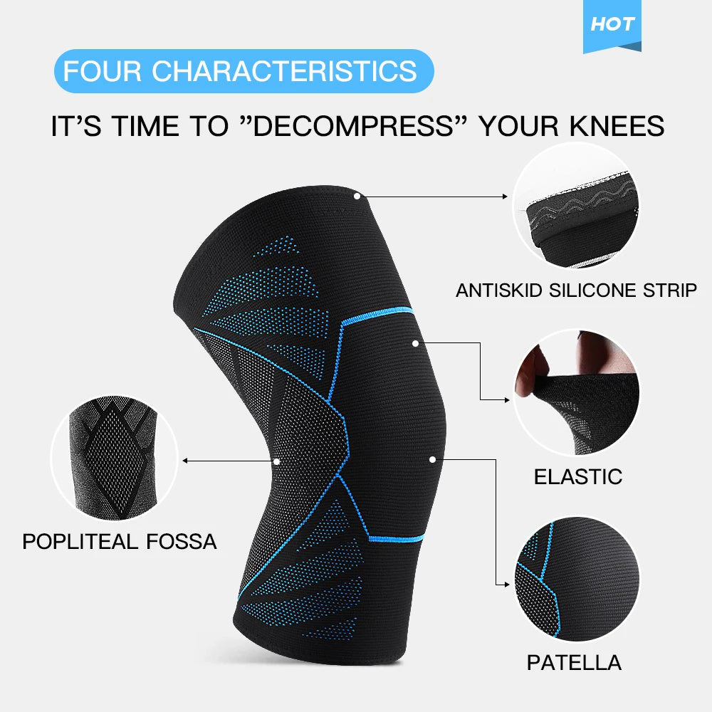 Knee Support Brace Compression Long Full Legs Sleeve Arthritis Running Gym Sport Knee Pads